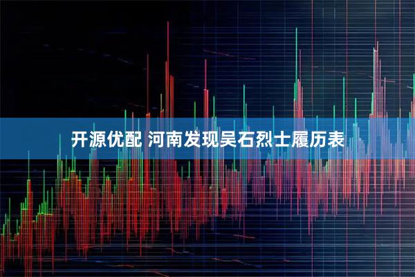 开源优配 河南发现吴石烈士履历表